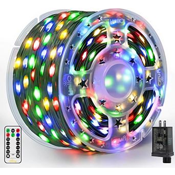 Ollny 1000 LED 330ft Multicolor IP67 Waterproof Christmas String Lights Green Wire