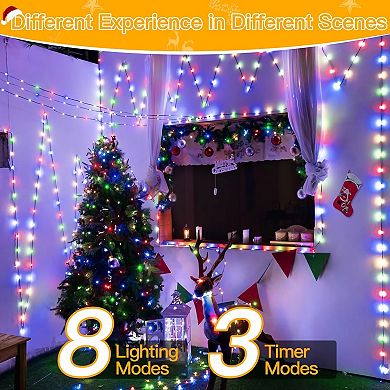 Ollny 1000 LED 330ft Multicolor IP67 Waterproof Christmas String Lights Green Wire