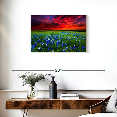 Bluebonnets At Sunset I Wall Art