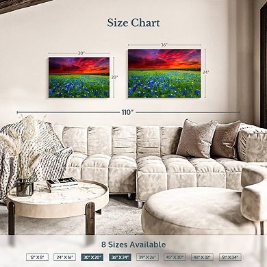 Bluebonnets At Sunset I Wall Art