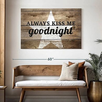 Kiss Me Goodnight Love Typography Wall Art