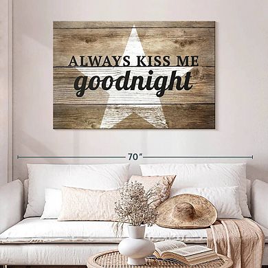Kiss Me Goodnight Love Typography Wall Art