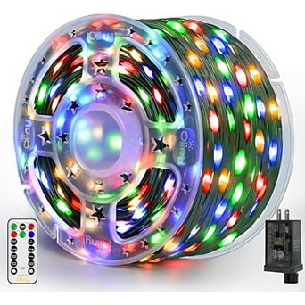 Ollny 800 LED 262ft MultiColor IP67 Waterproof Christmas String Lights Green Wire