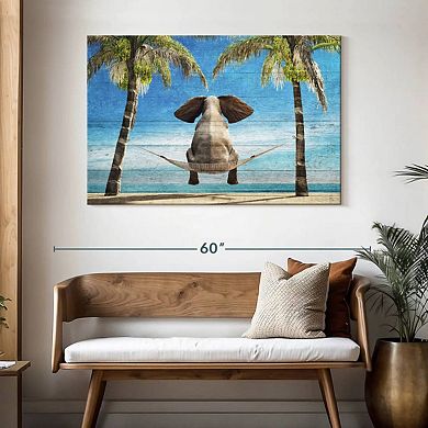 Wooden Tropical Elephant Wall Art