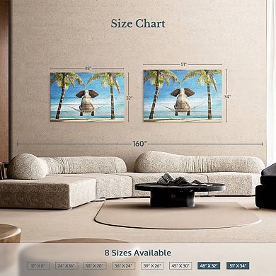 Wooden Tropical Elephant Wall Art