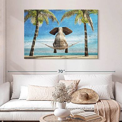 Wooden Tropical Elephant Wall Art