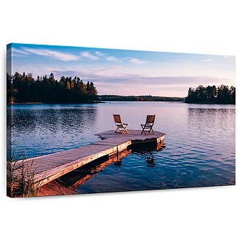 Lake Dock Chairs Wall Art