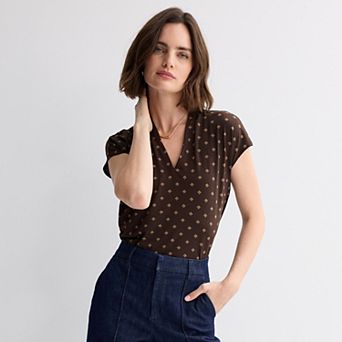 Petite Nine West Dolman V-Neck Knit Top