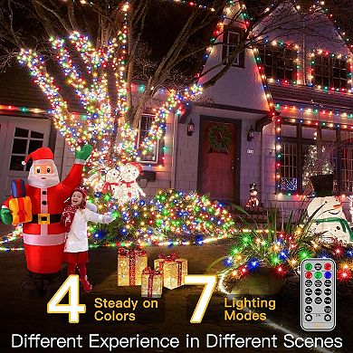 Ollny 640 LED 210FT Warm White/Multicolor Christmas Lights Clear Cable