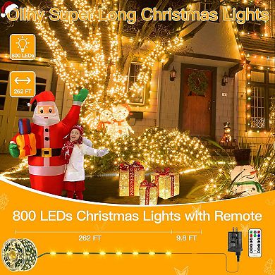 Ollny 800 LED 262ft Warm White IP67 Waterproof String Lights