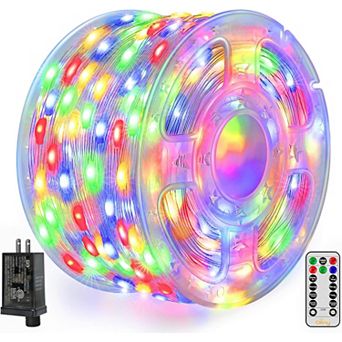 Ollny 600 LED 197ft Multicolor IP67 Waterproof Christmas Lights Clear Wire