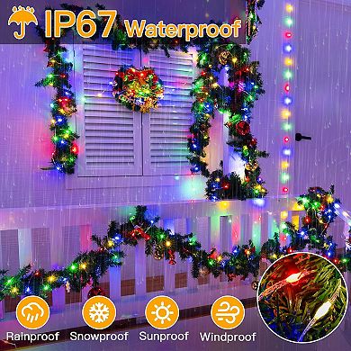 Ollny 600 LED 197ft Multicolor IP67 Waterproof Christmas Lights Clear Wire