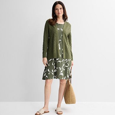 Women's Croft & Barrow® Pointelle Cardigan Sweater