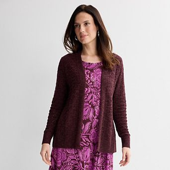 Women's Croft & Barrow® Pointelle Cardigan Sweater