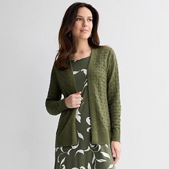 Women's Croft & Barrow® Pointelle Cardigan Sweater