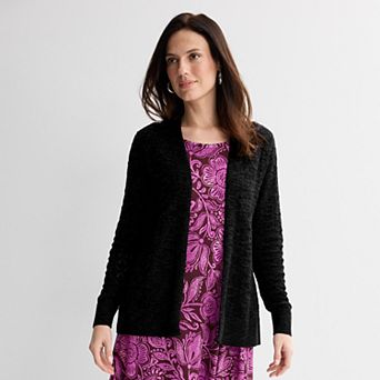 Women's Croft & Barrow® Pointelle Cardigan Sweater