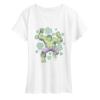 Women's Marvel Hulk Shamrocks Distressed Graphic Tee