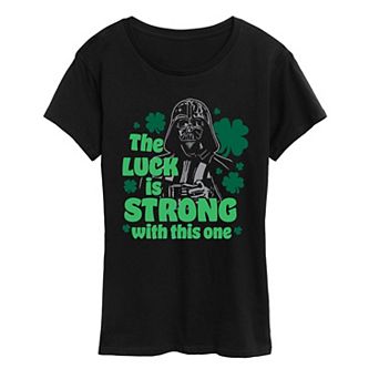 Women's Star Wars Darth Vader The Luck Is Strong With This One Graphic Tee