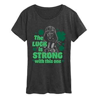 Women's Star Wars Darth Vader The Luck Is Strong With This One Graphic Tee