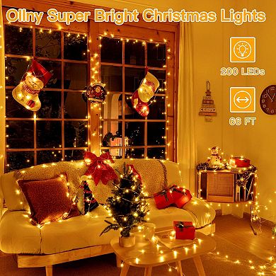 Ollny 200 LED 66ft Warm White/MultiColor String Lights
