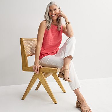 Women's Croft & Barrow® Button Boatneck Tank Top