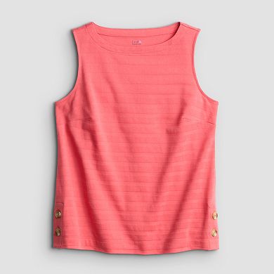 Women's Croft & Barrow® Button Boatneck Tank Top