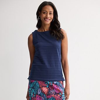 Women's Croft & Barrow® Button Boatneck Tank Top