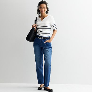 Women's Croft & Barrow Pull-On Knit Denim Pants