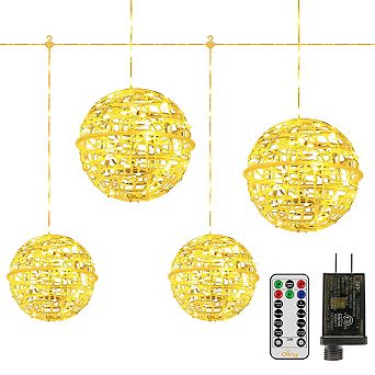 Ollny Outdoor Christmas Warm White Ball Light 4 Packs