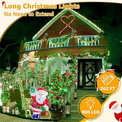 Ollny 800 LED 262ft Red and Green Christmas String Lights