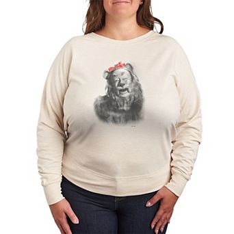 Plus Size Disney's The Wizard Of Oz Cowardly Lion French Terry Long Sleeve Tee