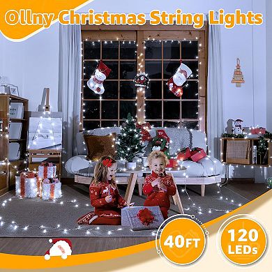 Ollny 120 LED 40ft Cool White String Lights