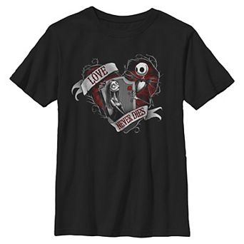 Boys 6-20 Disney's The Nightmare Before Christmas Jack & Sally Love Never Dies Graphic Tee