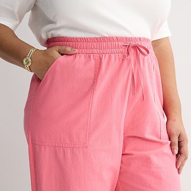 Plus Size Croft & Barrow® Lightweight Textured Crop Pants