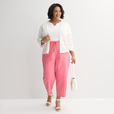 Plus Size Croft & Barrow® Lightweight Textured Crop Pants