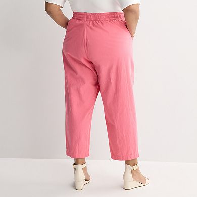 Plus Size Croft & Barrow® Lightweight Textured Crop Pants