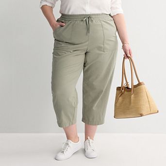 Plus Size Croft & Barrow® Lightweight Textured Crop Pants