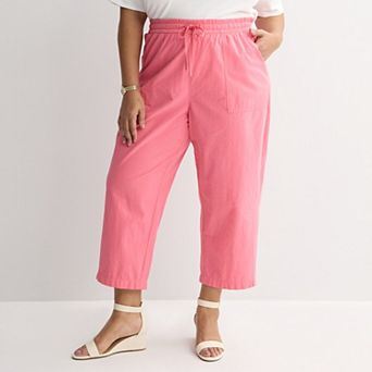 Plus Size Croft & Barrow® Lightweight Textured Crop Pants