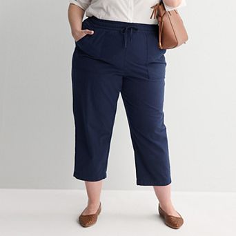 Plus Size Croft & Barrow® Lightweight Textured Crop Pants