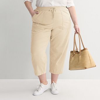 Plus Size Croft & Barrow® Lightweight Textured Crop Pants