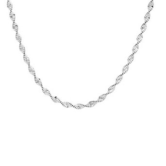 PRIMROSE Sterling Silver Butterfly Twist Chain Necklace
