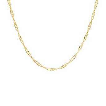 PRIMROSE Sterling Silver Gold Tone Singapore Chain Necklace