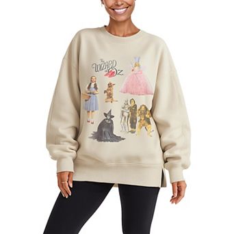 Women's The Wizard Of Oz Oversized Fleece Crew Sweatshirt