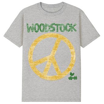 Men's Woodstock Stitch Peace Sign Graphic Tee