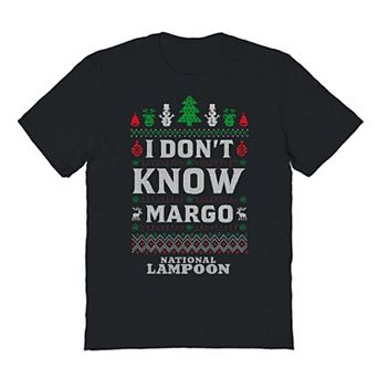 Men's National Lampoon's Christmas Vacation I Don't Know Margo Christmas Icons Ugly Sweater Graphic Tee