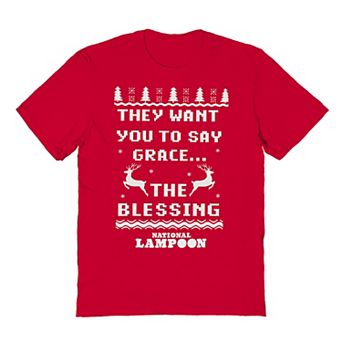 Men's National Lampoon's Christmas Vacation They Want You To Say Grace Graphic Tee