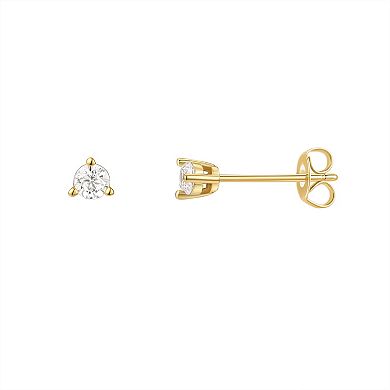Taylor Grace 14k Gold Plated Cubic Zirconia Stud Earrings & Heart Pendant Necklace Set