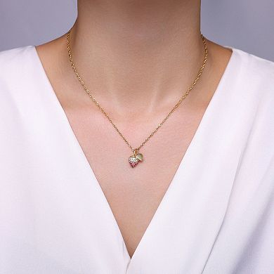 Taylor Grace 14k Gold Plated Cubic Zirconia Heart Charm Pendant Necklace