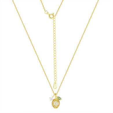 Taylor Grace 14k Gold Plated Cubic Zirconia Pendant Necklace