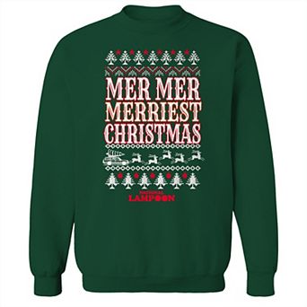 Men's National Lampoon's Christmas Vacation Mer Mer Merriest Christmas Ugly Sweater Graphic Sweatshirt